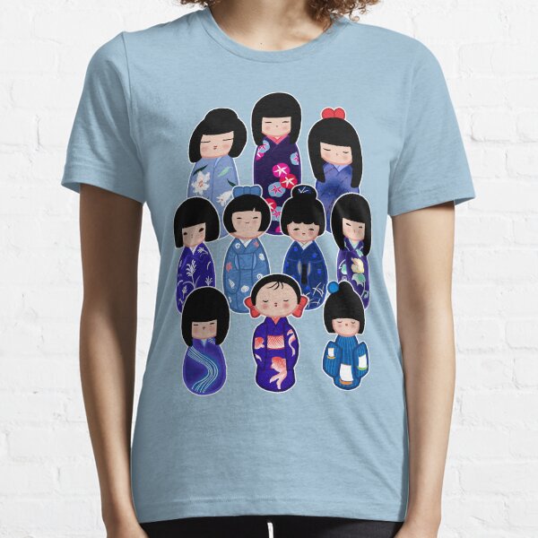 Kokeshi in Blue Essential T-Shirt