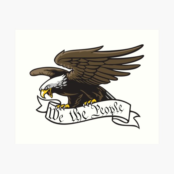 we the people american eagle constitution. Art Print