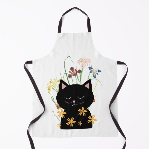 Item preview, Black cat with flowers designed and sold by unique things.
