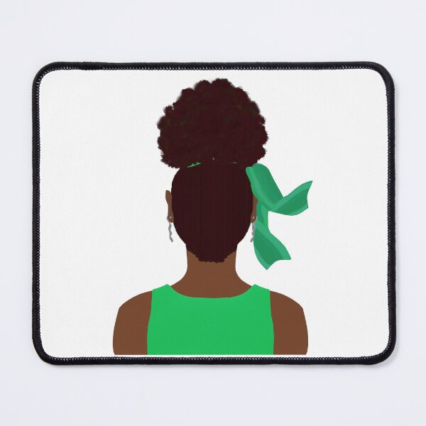 Item preview, High Afro Puff Ponytail with Green Outfit (White Background) designed and sold by ArtByLM.