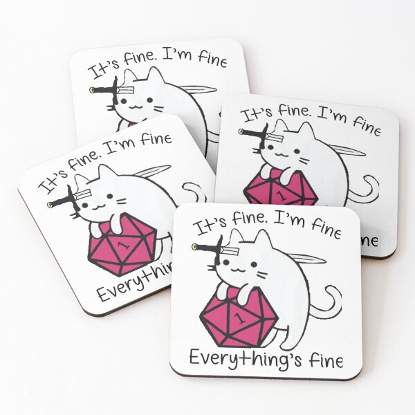 Item preview, Cat dice It_s fine i_m fine everything_s fine designed and sold by DaMoBoutique.