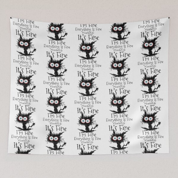 Item preview, Gift I_m Fine Everything Is Fine Black Cat Teacher Life   designed and sold by DaMoBoutique.