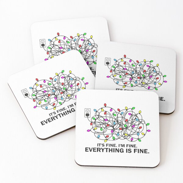 Item preview, Gift It_s Fine I_m Fine Everything Is Fine Christmas Ugly Lights   designed and sold by DaMoBoutique.