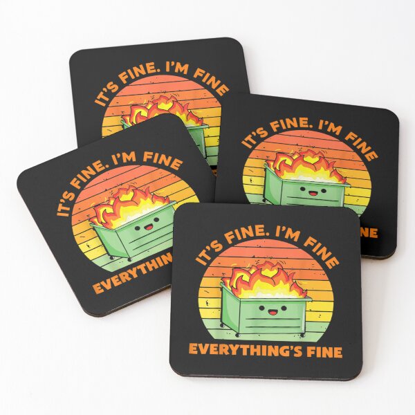 Item preview, Gift It_s Fine I_m Fine Everything Is Fine Retro Dumpster Fire   designed and sold by DaMoBoutique.