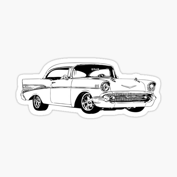57 Chevy Hot Rod Classic Car Vintage Sticker