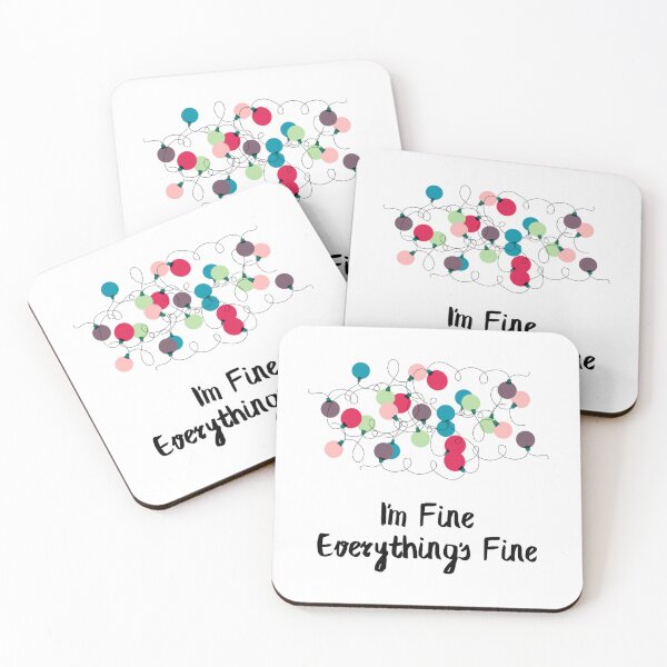Item preview, I`m Fine Very Things Fine Bunch Of Christmas Colorful Light Bulbs Black Text s designed and sold by DaMoBoutique.