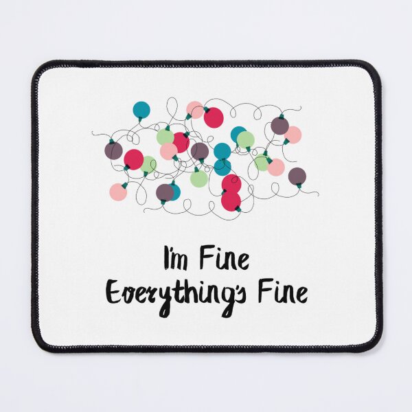 Item preview, I`m Fine Very Things Fine Bunch Of Christmas Colorful Light Bulbs Black Text s designed and sold by DaMoBoutique.