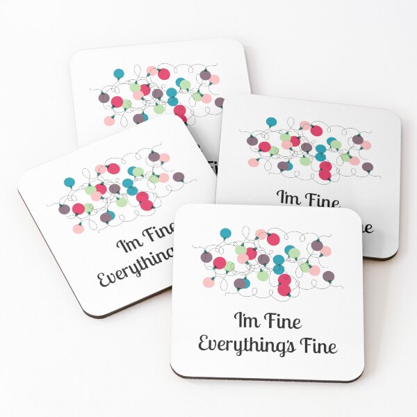 Item preview, I`m Fine Very Things Fine Bunch Of Christmas Colorful Light Bulbs Black Text s designed and sold by DaMoBoutique.