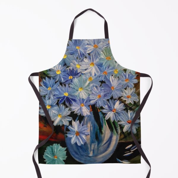 Item preview, Blue flowers bouquet in a metallic sly blue vase designed and sold by kkartwork.