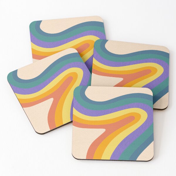 Item preview, RETRO RAINBOW SQUIGGY LINES   designed and sold by DiscoVibes.