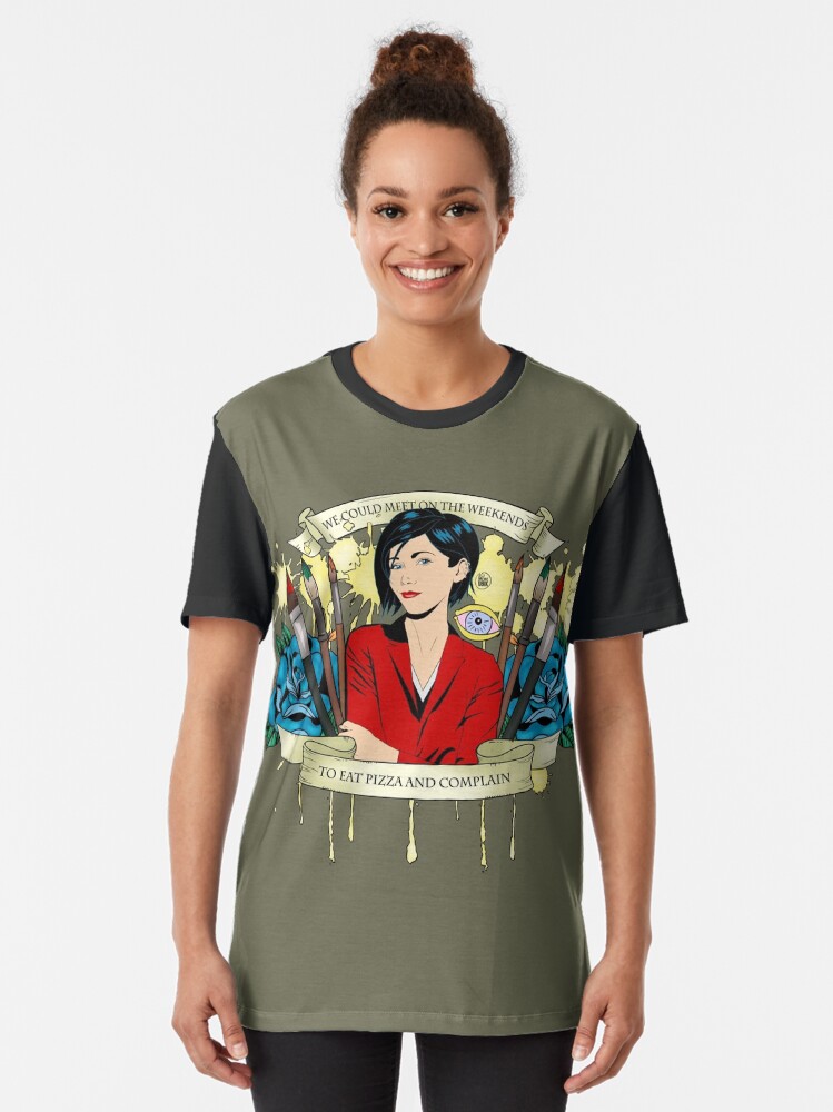 Alternate view of Jane Lane - Weekends Pizza Graphic T-Shirt