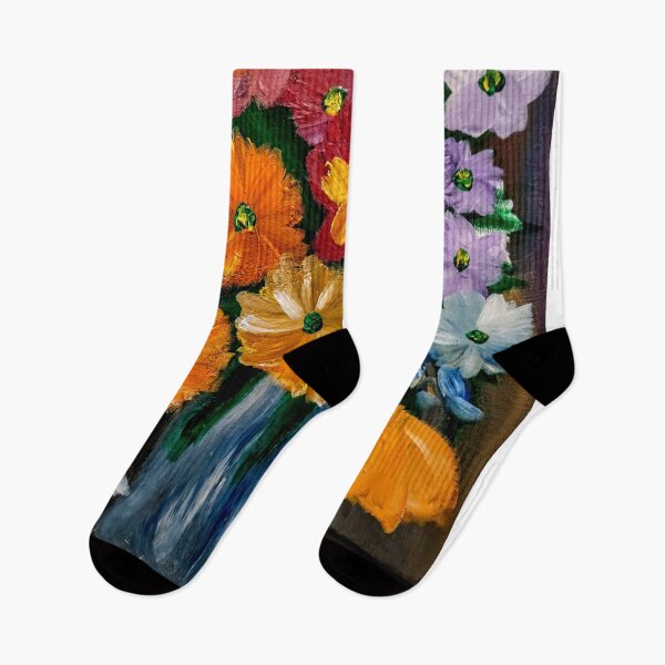 Item preview, Some abstract vibrant colorful flowers in a glass vase  . designed and sold by kkartwork.