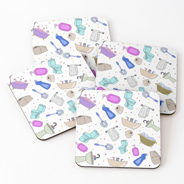 Item preview, Wash Your Hands | Cute Bathroom Stuff Hand Drawing Illustration Pattern designed and sold by HarrysMomStudio.