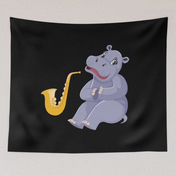Item preview, Hippo Music Gift Hippo Really Like Hippos Hippo Lovers Hippopotamus designed and sold by pedrored369.