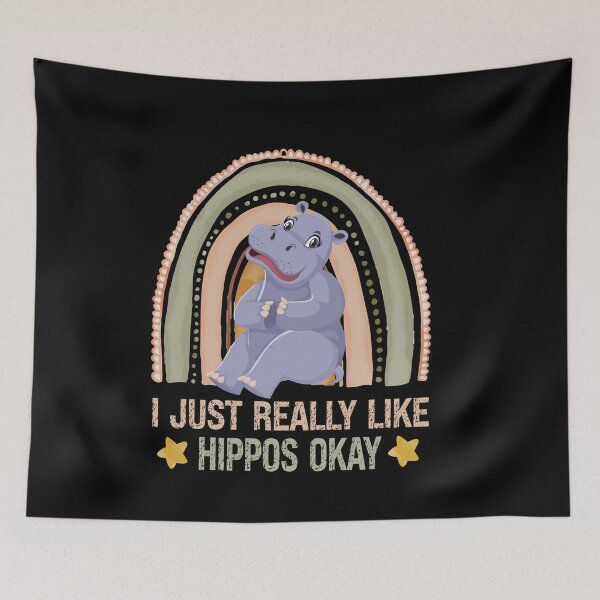 Item preview, Cute I Just Really Love Hippos Okay, Hippo Really Like Hippos Hippo Lovers Hippopotamus, Watercolor Sunset Hippo Art designed and sold by pedrored369.