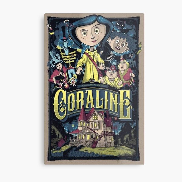 Official Coraline Movie Poster Vintage Metal Tin Sign Retro Style Wall  Plaque Decoration Metal Sign 8x12 inch