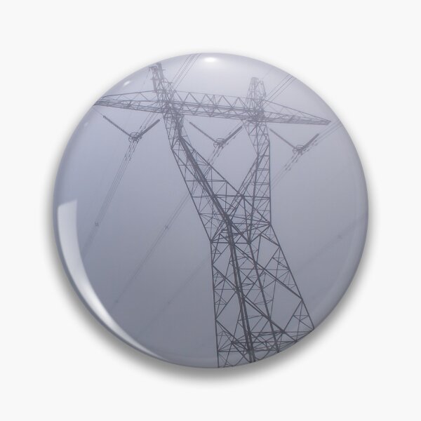 Item preview, Towering electrical power pylons disappearing into thick fog landscape designed and sold by James-Cole.