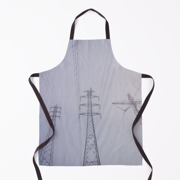 Item preview, Towering electrical power pylons disappearing into thick fog portrait designed and sold by James-Cole.