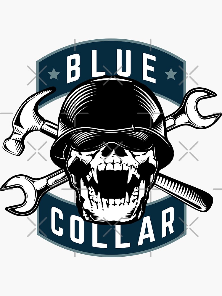 Working Class Blue Collar Sticker for Sale by D4mon