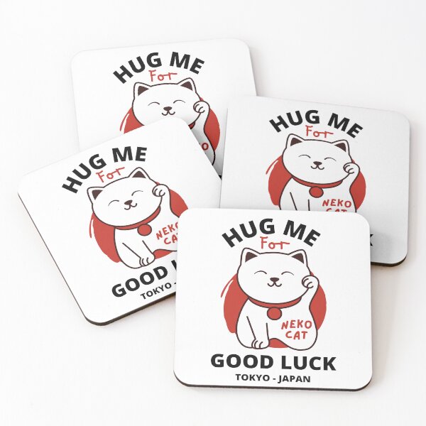 Item preview, Hug Me For Good Luck Design - Red Wight Maneki-Neko The Luck Cat designed and sold by player-502.