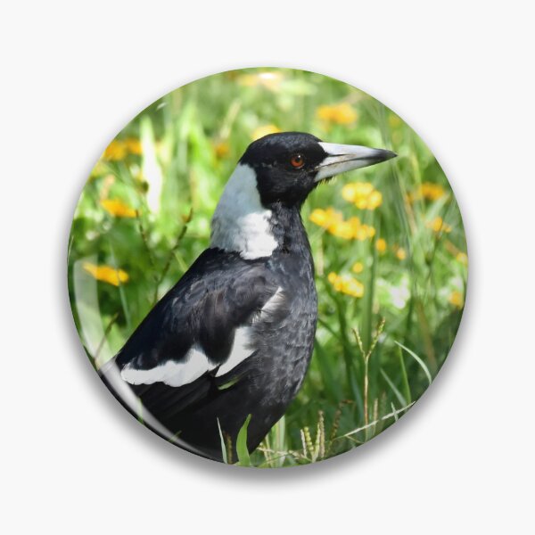 Item preview, Magpie in a Pretty Field of Flowers designed and sold by Digitaldingo.