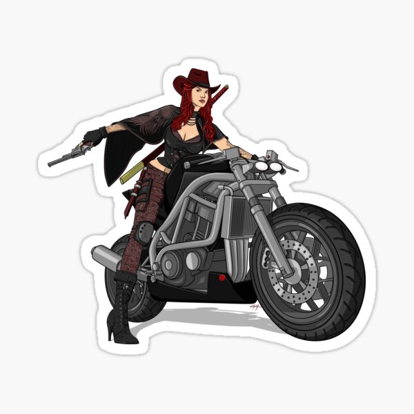 Badass Bandida on bike Sticker