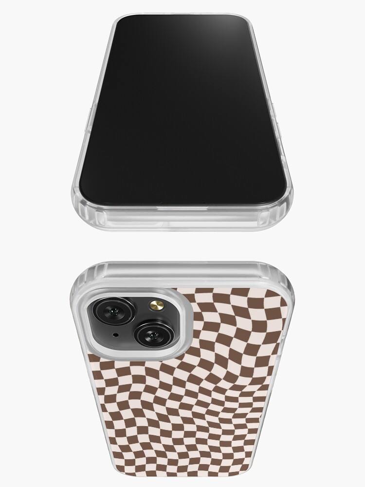 Light Blue Wavy Checkered Phone Case Retro iPhone 14 Case 