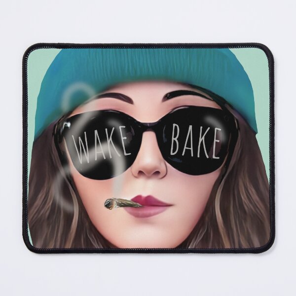 Item preview, Wake and Bake Weed/Marijuana/Cannabis/Pot - Stoner Girl in a Beanie Hat Wearing Sunglasses Smoking designed and sold by SteamParliament.