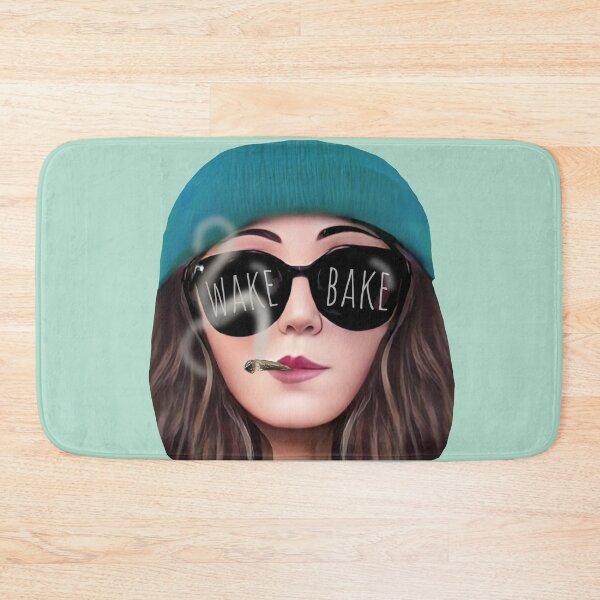 Item preview, Wake and Bake Weed/Marijuana/Cannabis/Pot - Stoner Girl in a Beanie Hat Wearing Sunglasses Smoking designed and sold by SteamParliament.