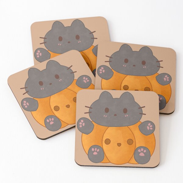 Item preview, Cute chibi gray kitty cat inside a pumpkin designed and sold by Soft-Maiot.