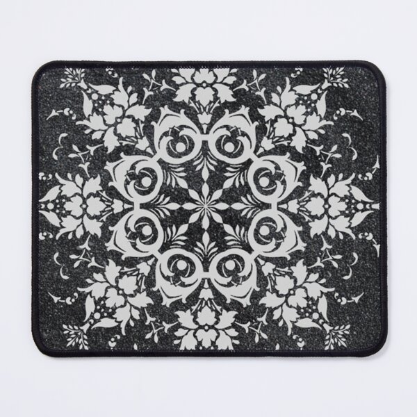 Item preview, black swirly floral pattern designed and sold by Rosestorling.