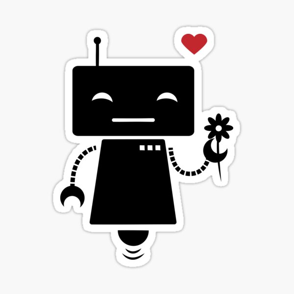 Robot With Flower Sticker