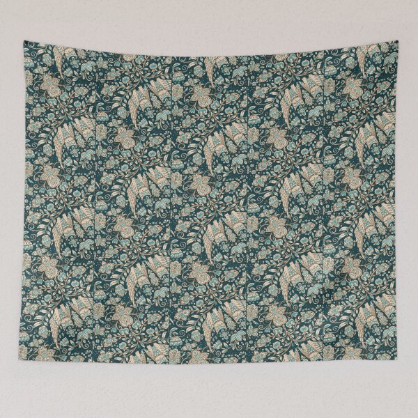 Item preview, Upside-down Owl Black Swirly Floral Pattern   designed and sold by Rosestorling.