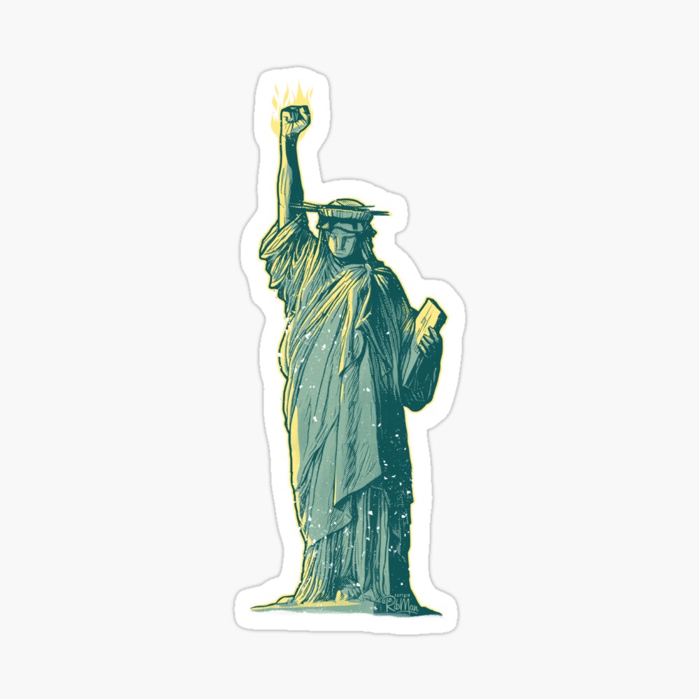 PERSIST - Lady Liberty Flaming Fist Sticker