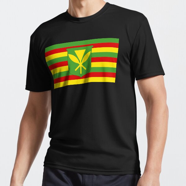 Kanaka Maoli Flag - Native Hawaiian Active T-Shirt
