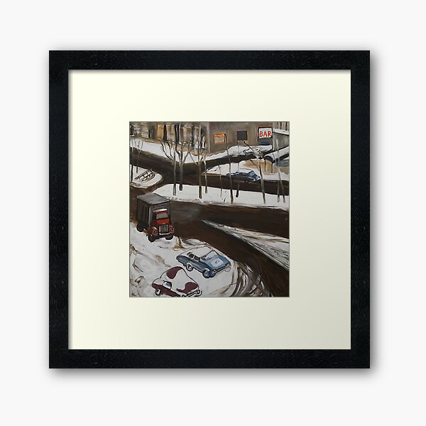 Cityscape Snow Framed Art Print