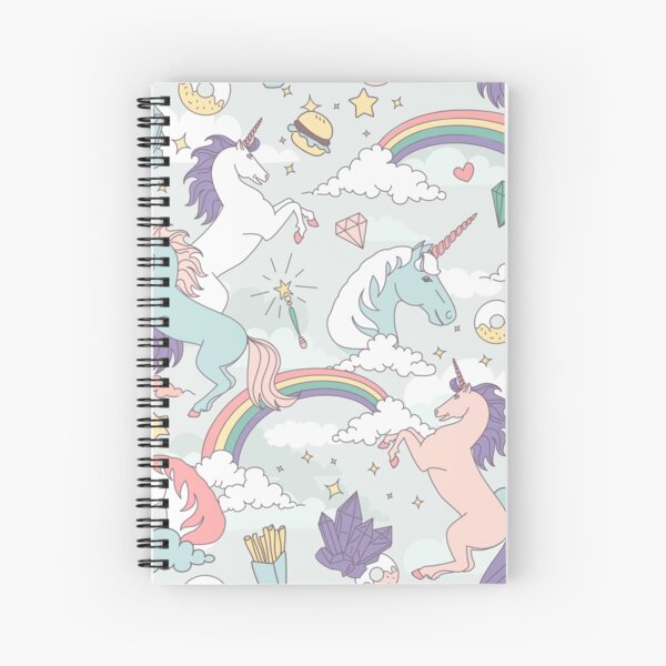 Unicorn & Ice Cream Pink Print Spiral Sketchbook