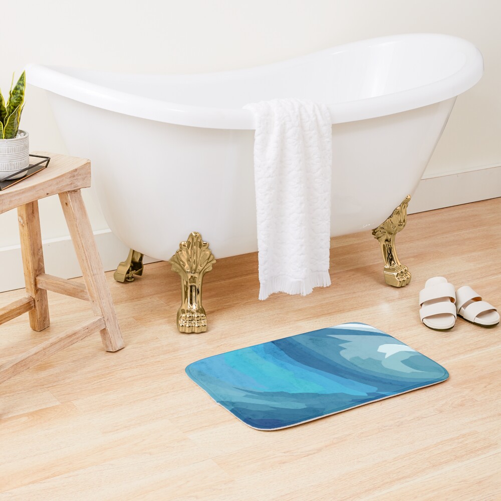 Pipeline Hawaii Abstract Art Bath Mat