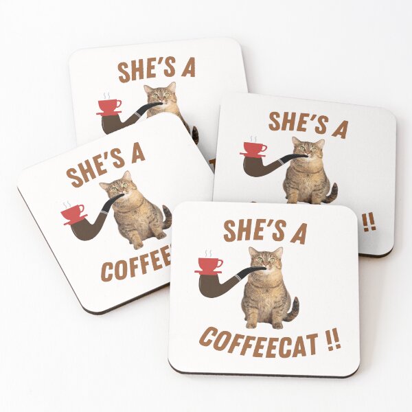 Item preview, She's  A Coffeecat!! | Smoking Cat | Cat Cigar | Funny Cat designed and sold by CosmicStory.