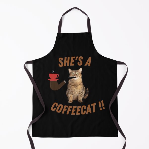 Item preview, She's A Coffeecat!! (in black) | Smoking Cat | Cat Cigar | Funny Cat designed and sold by CosmicStory.