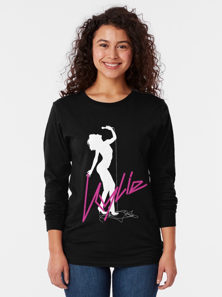Discover Kylie Minogue Fever 20th Anniversary White Silhouette with Logo   Long Sleeve T-Shirt