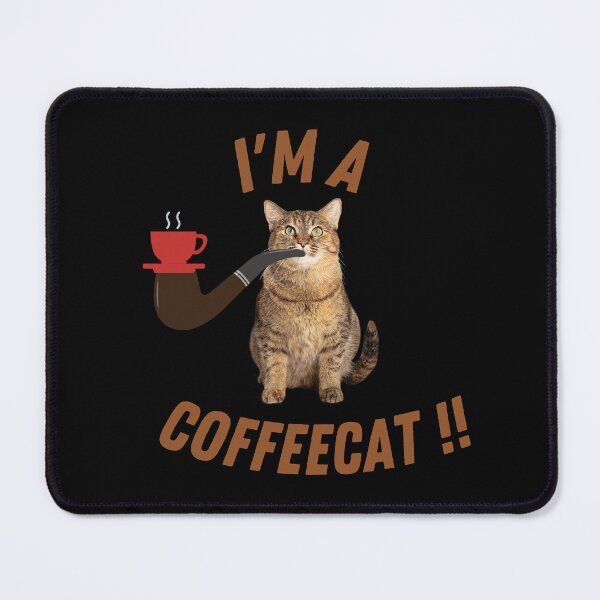 Item preview, I'm  A Coffeecat!! (in black) | Smoking Cat | Cat Cigar | Funny Cat designed and sold by CosmicStory.