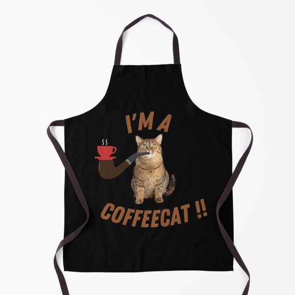 Item preview, I'm A Coffeecat!! (in black) | Smoking Cat | Cat Cigar | Funny Cat designed and sold by CosmicStory.