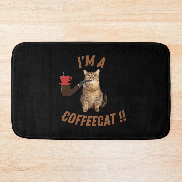 Item preview, I'm  A Coffeecat!! (in black) | Smoking Cat | Cat Cigar | Funny Cat designed and sold by CosmicStory.