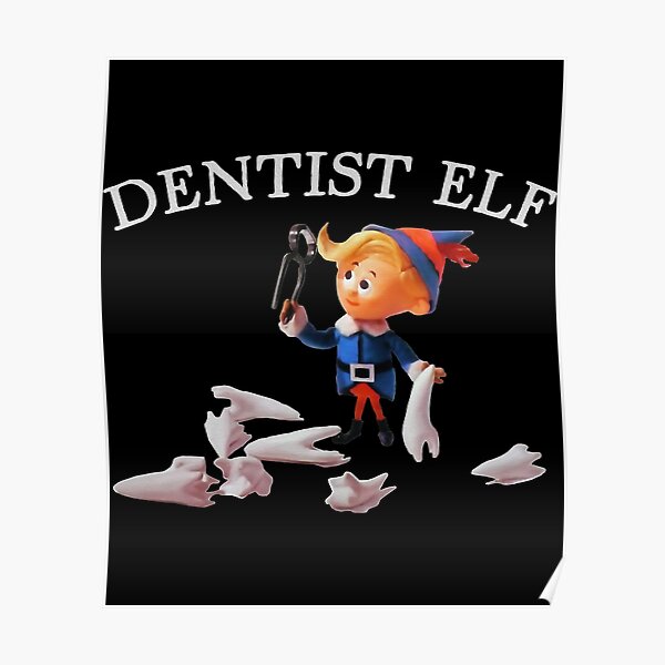 "Vintage Retro Christmas Dentist Elf" Poster for Sale by NevaehRey Redbubble