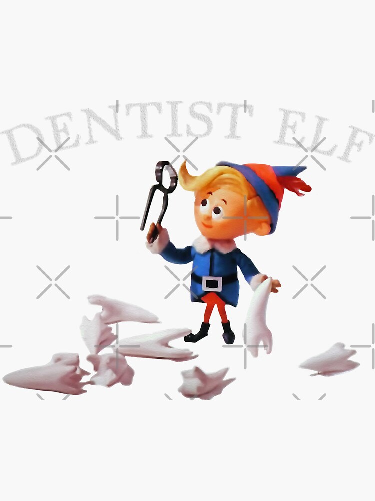 "Vintage Retro Christmas Dentist Elf" Sticker for Sale by NevaehRey Redbubble