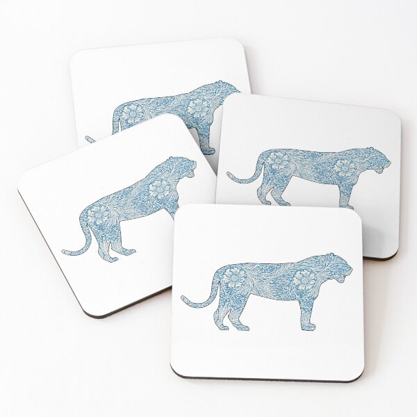Item preview, William Morris print within silhouette of tiger designed and sold by Rhu Creations.