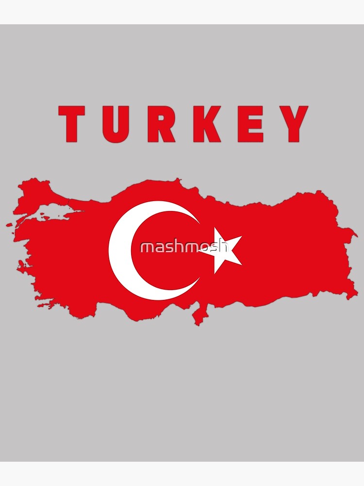 Poster Drapeau Turquie sur la carte du pays 