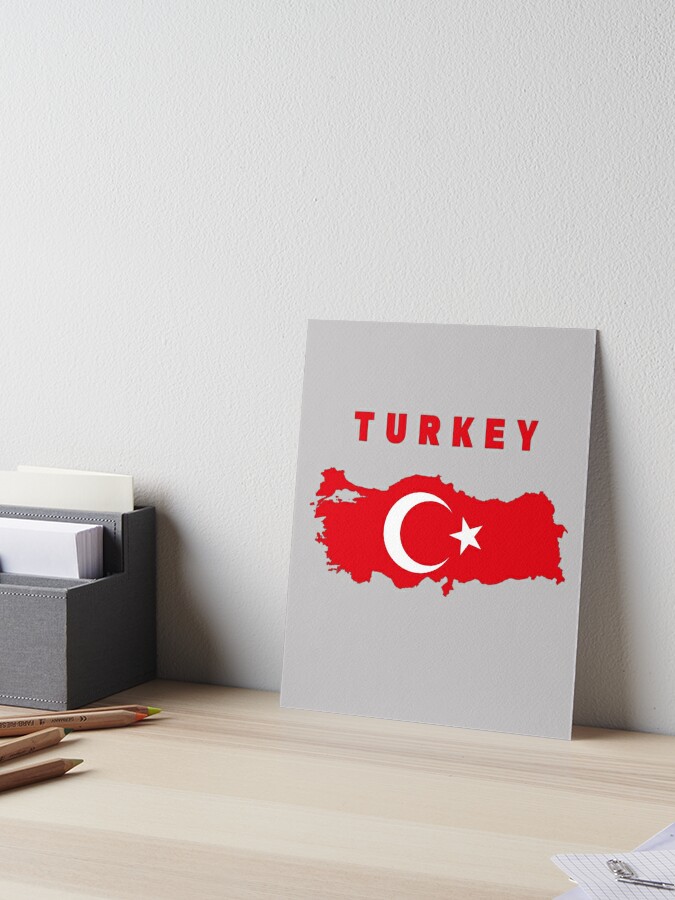 Poster Drapeau Turquie sur la carte du pays 
