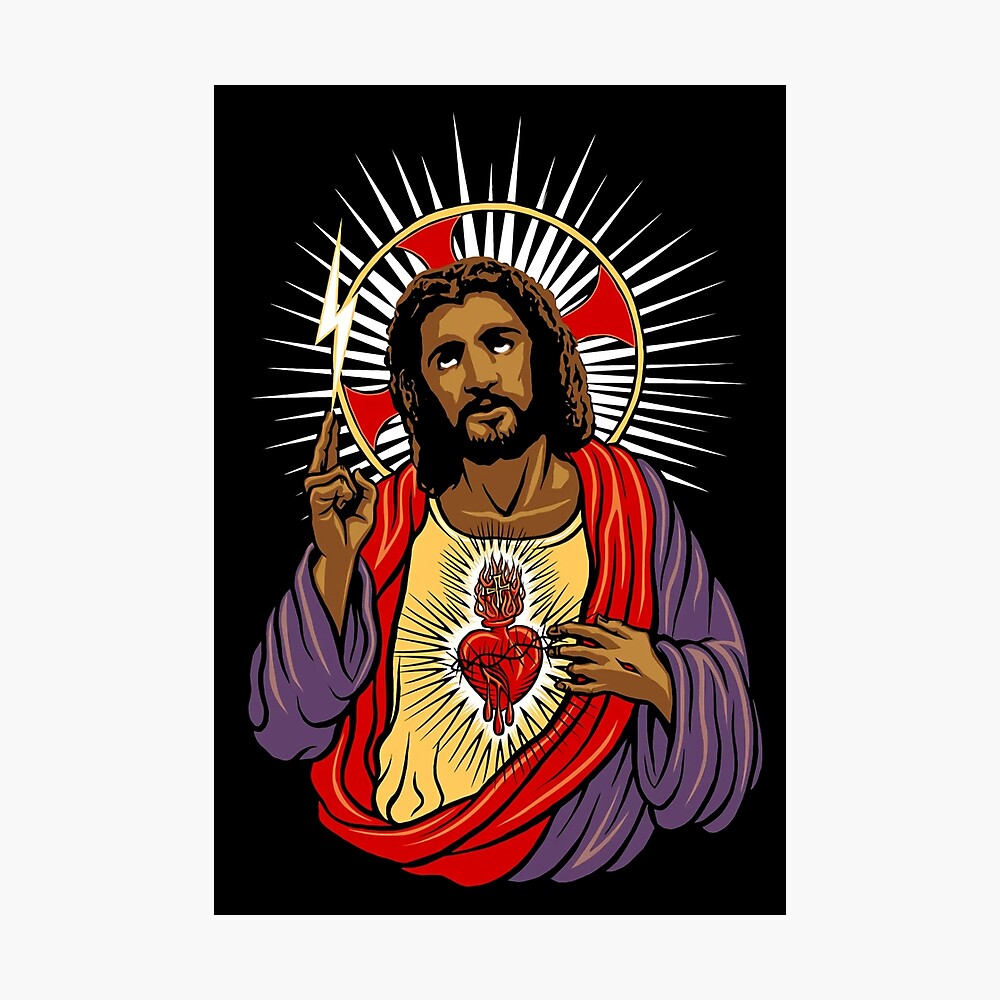 applebum A1 poster “BLACK JESUS (RED)” pp,840x830-pad,1000x1000,